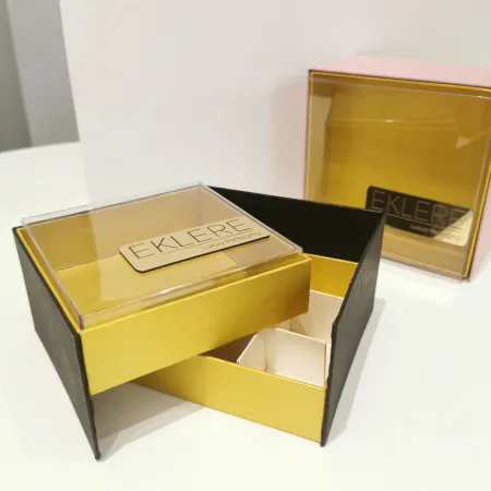 SCATOLA DEGUSTAZIONE DUE LIVELLI CONFETTI, CIOCCOLATO, BON BON, PRALINE, ALTRO