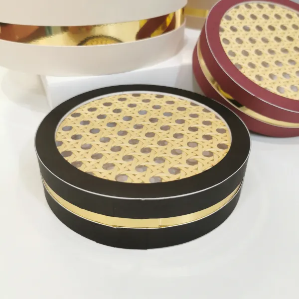 Scatola romantica con dettaglio in paglia di Vienna per dolce, torta, crostata, monoporzione, porta paste