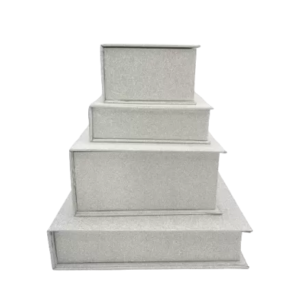 Scatola a libro rivestita in glitter, 90x90x30 mm circa