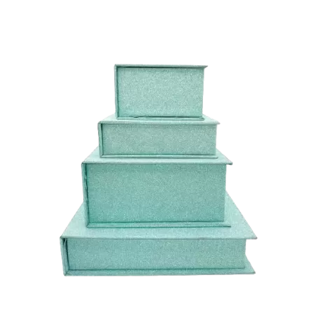 Scatola a libro rivestita in glitter, 90x90x30 mm circa 2