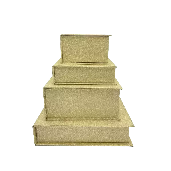 Scatola a libro rivestita in glitter, 90x90x30 mm circa