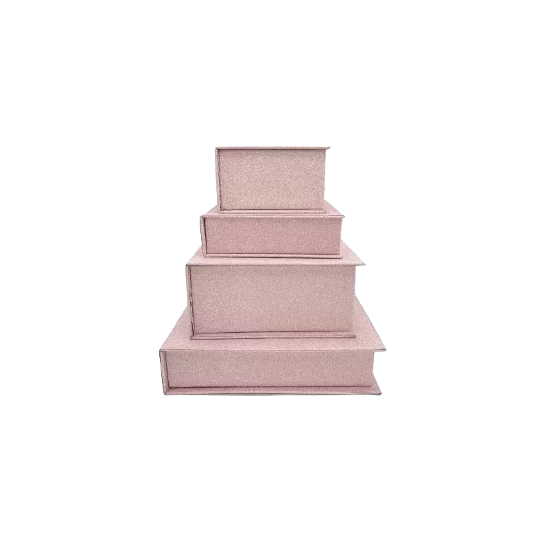 Scatola a libro rivestita in glitter, 90x90x30 mm circa