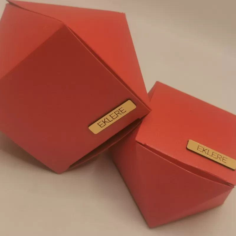 Scatola degustazione Diamond, carta perlata 60x60x45 mm circa