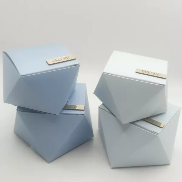 Scatola degustazione Diamond, carta perlata 60x60x45 mm circa