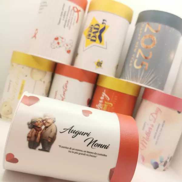 Scatola Tubo Festa Ø 80mm altezza 120mm